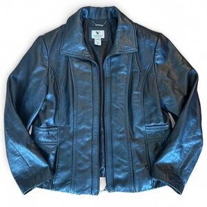 Worthington Genuine Lambskin Leather Jacket in Black